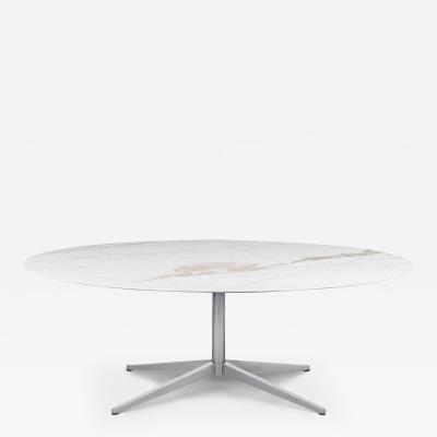  Knoll Florence Knoll 78 Oval Dining Table in Calacatta Marble