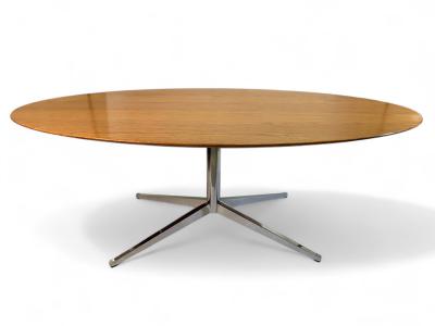  Knoll Florence Knoll Walnut Dining Table Desk with Chrome Star Base 78 x 48 inches