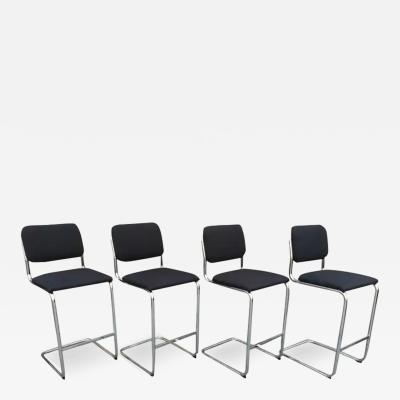  Knoll Four 4 NIB Cesca Bar Stools Marcel Breuer Knoll Chromed Steel Upholstery