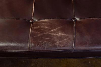  Knoll Four Barcelona Chrome and Leather Chairs and Ottomans by Mies van der Rohe