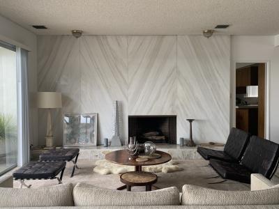  Knoll Four Barcelona Chrome and Leather Chairs and Ottomans by Mies van der Rohe