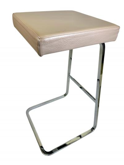  Knoll Four Seasons Bar Stools by Mies Van Der Rohe for Knoll in Leather and Chrome