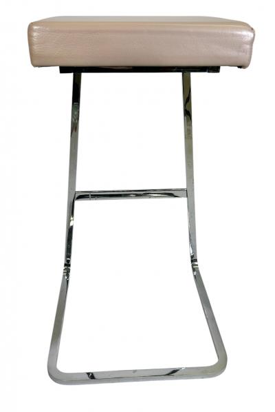  Knoll Four Seasons Bar Stools by Mies Van Der Rohe for Knoll in Leather and Chrome