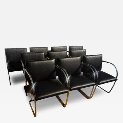  Knoll International 8 Knoll Brno Tubular Leather Chairs