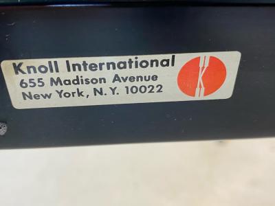  Knoll International BLACK GRANITE AND CHROME COFFEE TABLE BY KNOLL