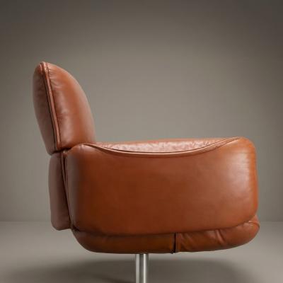  Knoll International Knoll Otto Zapf Executive Chair in Original Saddle Brown Leather