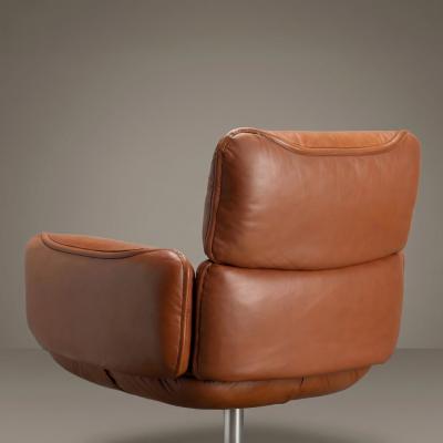  Knoll International Knoll Otto Zapf Executive Chair in Original Saddle Brown Leather