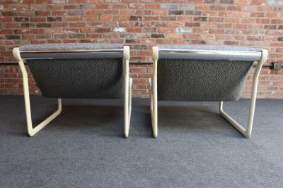 Knoll International Pair of Boucl Slipper Chairs by Bruce Hannah and Andrew Morrison for Knoll