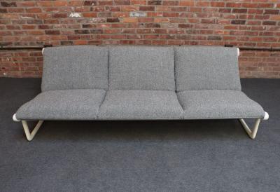  Knoll International Sling Sofa in Steel and Boucl by Bruce Hannah and Andrew Morrison for Knoll