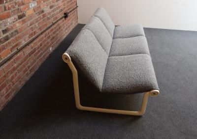  Knoll International Sling Sofa in Steel and Boucl by Bruce Hannah and Andrew Morrison for Knoll