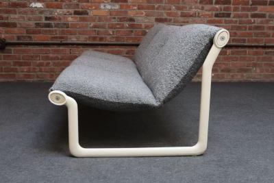  Knoll International Sling Sofa in Steel and Boucl by Bruce Hannah and Andrew Morrison for Knoll