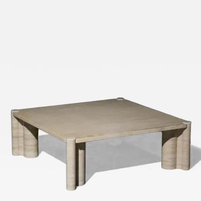  Knoll Jumbo Travertine Coffee Table by Gae Aulenti for Knoll Italy 1960s
