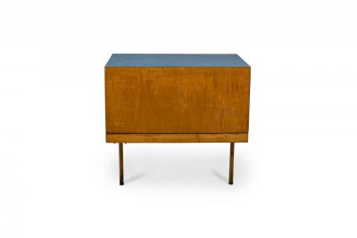  Knoll Knoll Associated Leather Strap Wooden Bench with Two Drawer Cabinet