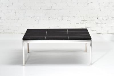  Knoll Knoll Black Granite and Stainless Steel Coffee Table 1970