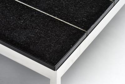  Knoll Knoll Black Granite and Stainless Steel Coffee Table 1970