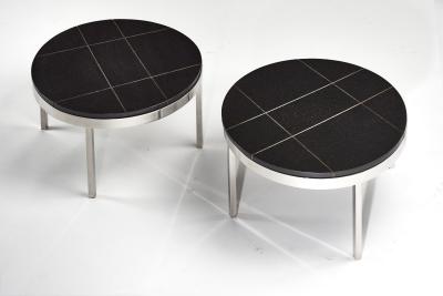  Knoll Knoll Black Granite and Stainless Steel Side End Tables 1980