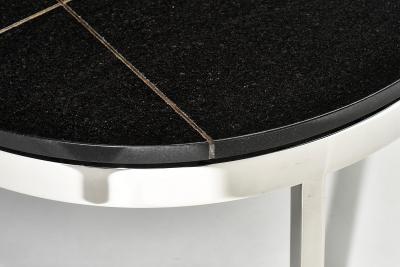  Knoll Knoll Black Granite and Stainless Steel Side End Tables 1980