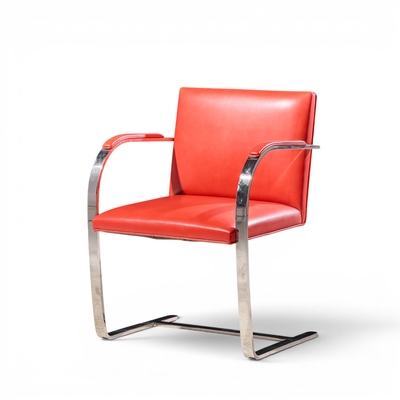  Knoll Knoll Brno Flat Bar Mid Century Chrome Dining Chairs Set of 6