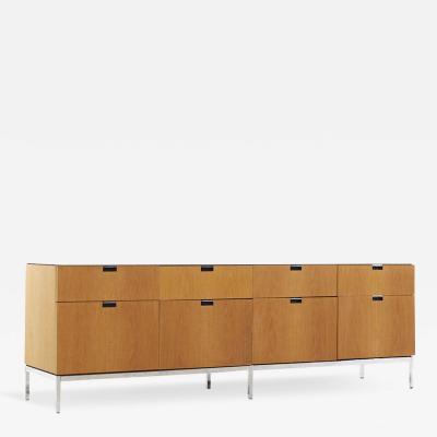  Knoll Knoll Mid Century Natural Oak and White Marble Top Credenza