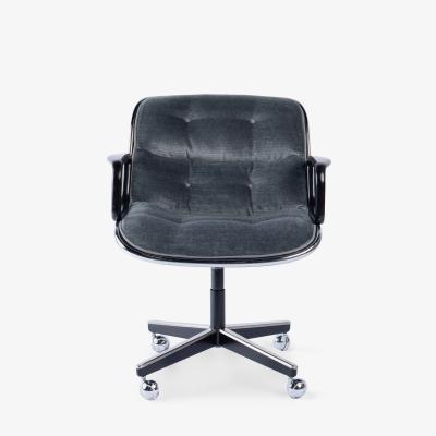  Knoll Knoll Pollock Executive Desk Office Chair in Gunmetal Gray Mohair