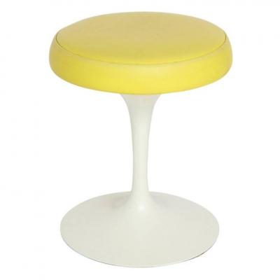  Knoll Knoll Saarinen Stool Yellow White Swivel Signed