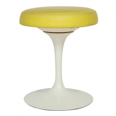  Knoll Knoll Saarinen Stool Yellow White Swivel Signed