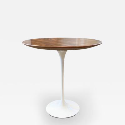  Knoll LOW EERO SAARINEN SMALL ROUND SIDE TABLE WITH ROSEWOOD TOP WHITE BASE