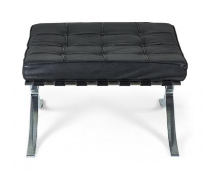  Knoll Leather And Chrome Ottomans Benches Manner Of Mies Van Der Rohe For Knoll