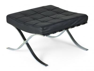  Knoll Leather And Chrome Ottomans Benches Manner Of Mies Van Der Rohe For Knoll