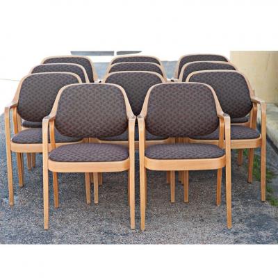  Knoll One Vintage Knoll Don Petitt Model 1105 Oak Armchair