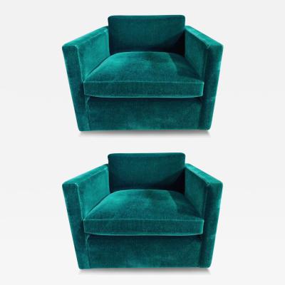 Knoll Pair Knoll Charles Pfister Mohair Lounge Chairs 1980