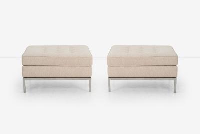  Knoll Pair of Florence Knoll Fabric and Steel Ottomans 1965
