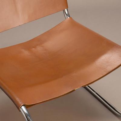  Knoll Rare Knoll MR30 5 Lounge Chairs in Caramel Leather by Mies van der Rohe Pair