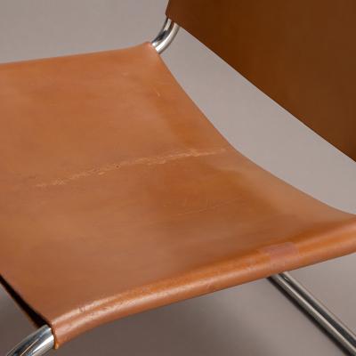  Knoll Rare Knoll MR30 5 Lounge Chairs in Caramel Leather by Mies van der Rohe Pair