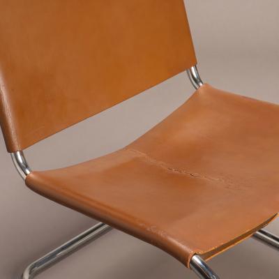  Knoll Rare Knoll MR30 5 Lounge Chairs in Caramel Leather by Mies van der Rohe Pair