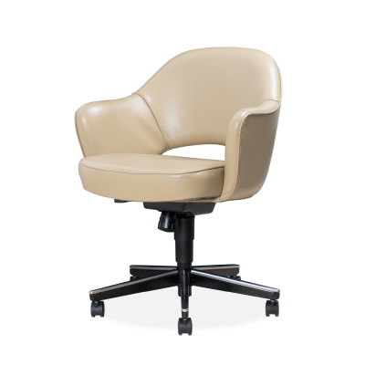  Knoll Saarinen Executive Arm Chair in Leather Swivel Base by Eero Saarinen for Knoll