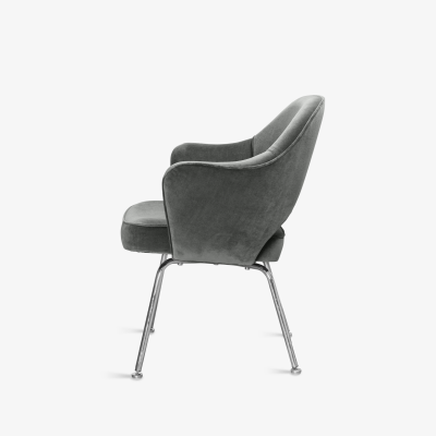  Knoll Saarinen Executive Arm Chairs in Graphite Velvet for Knoll Set of 6