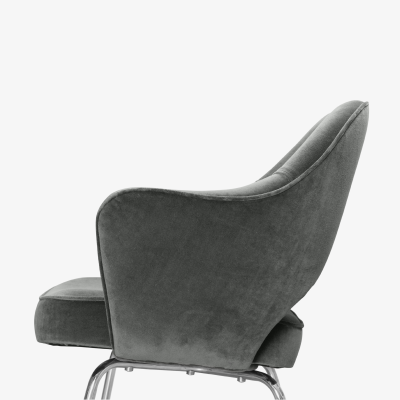  Knoll Saarinen Executive Arm Chairs in Graphite Velvet for Knoll Set of 6