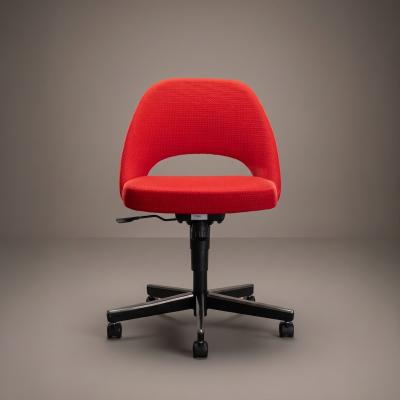  Knoll Saarinen Executive Armless Office Desk Chair in Cato Fire Red by Knoll