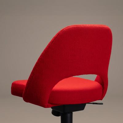  Knoll Saarinen Executive Armless Office Desk Chair in Cato Fire Red by Knoll