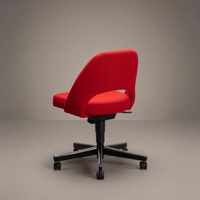  Knoll Saarinen Executive Armless Office Desk Chair in Cato Fire Red by Knoll