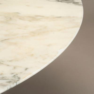  Knoll Saarinen Round Pedestal Tulip Coffee Table in Arabescato Marble