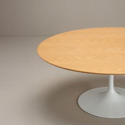  Knoll Saarinen Round Tulip Pedestal Coffee Table in Light Oak