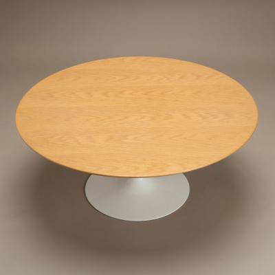  Knoll Saarinen Round Tulip Pedestal Coffee Table in Light Oak