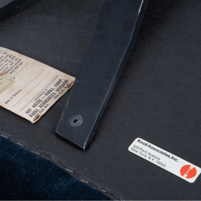  Knoll Vincent Cafiero for Knoll Lounge Chairs in Midnight Mohair and Aluminum Pair