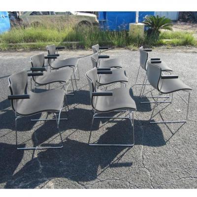  Knoll Vintage Set of Eight Handkerchief Armchairs by Vignelli for Knoll