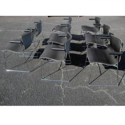  Knoll Vintage Set of Eight Handkerchief Armchairs by Vignelli for Knoll