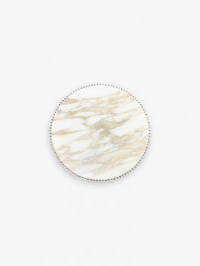  Knoll WARREN PLATNER SIDE TABLE IN 18K GOLD WITH CALACATTA MARBLE TOP