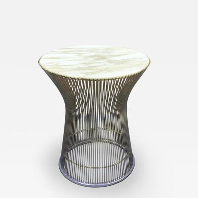  Knoll WARREN PLATNER SIDE TABLE IN 18K GOLD WITH CALACATTA MARBLE TOP