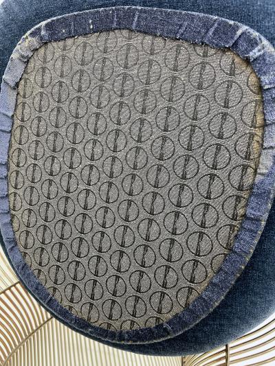  Knoll Warren Platner Arm Chairs in Sapphire Velvet